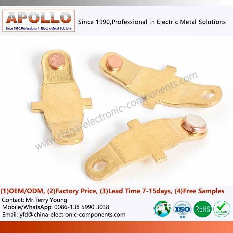 Switch Terminal Accessories Brass Stamping Electrical Silver Contact